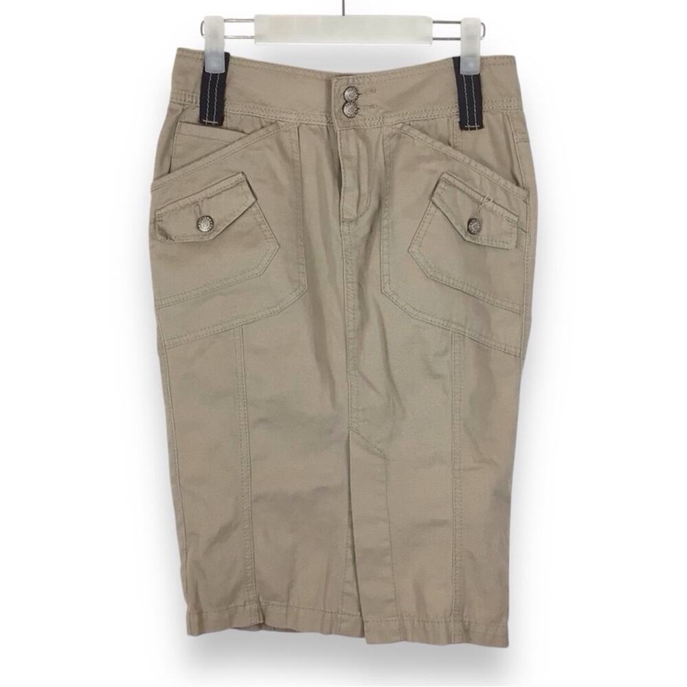 ANTHONY FRYM Amoureusment Midi Length Pencil Skirt Khaki Small